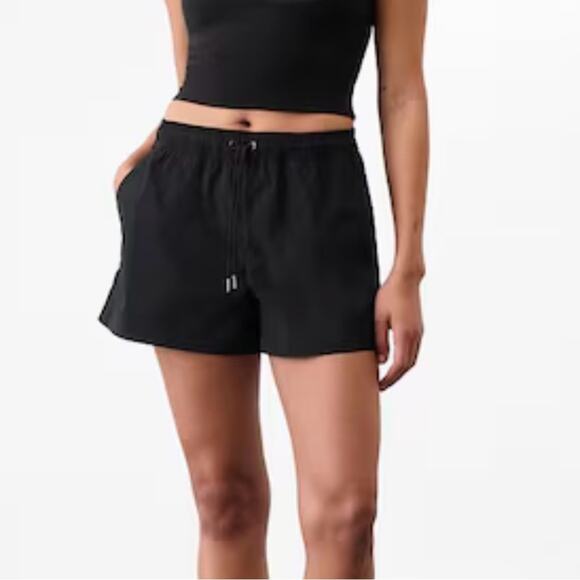 Athleta Midday Mid Rise Poplin Short Black Size XL - Picture 3 of 9